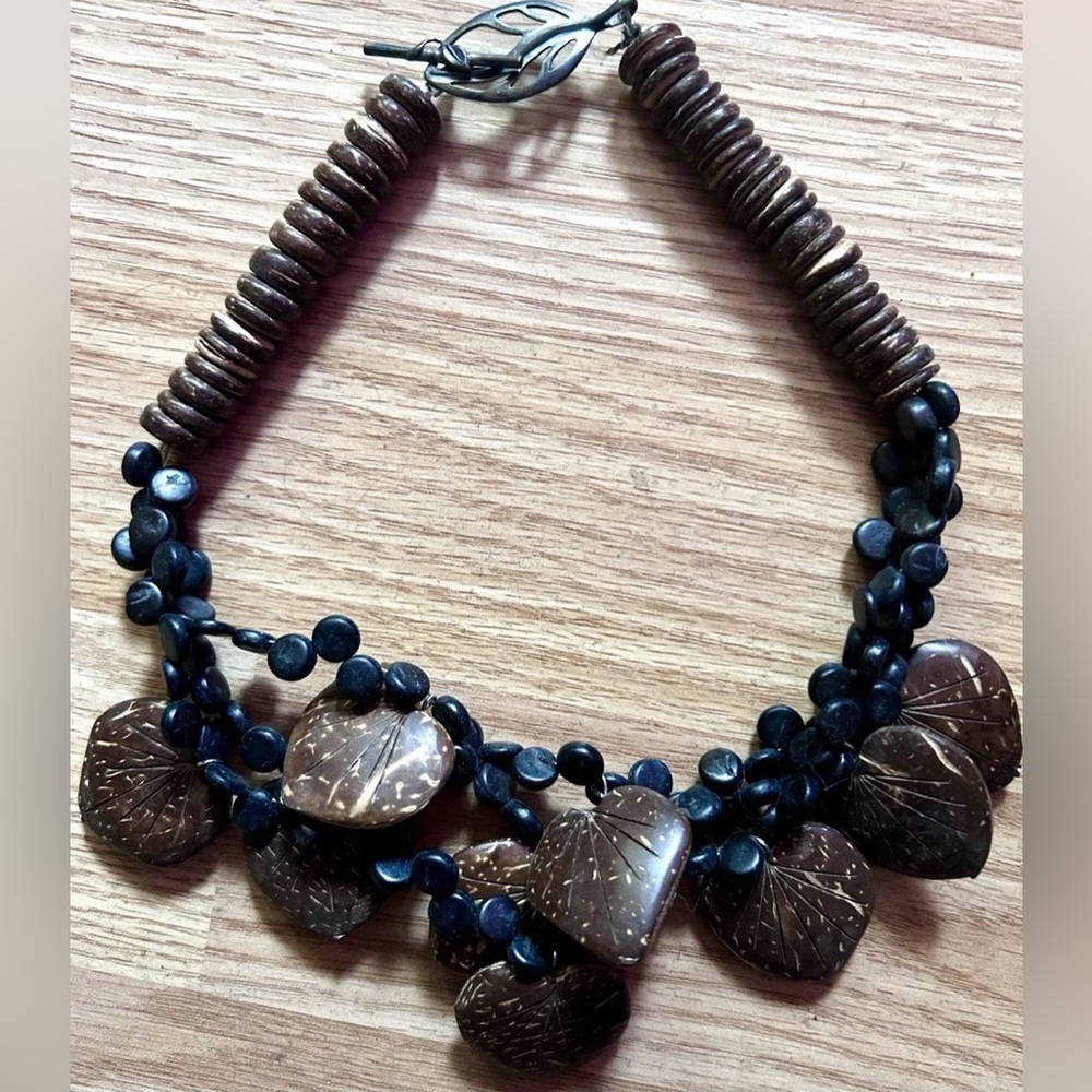 Vantage Artisan Brown and Black Beaded Necklace